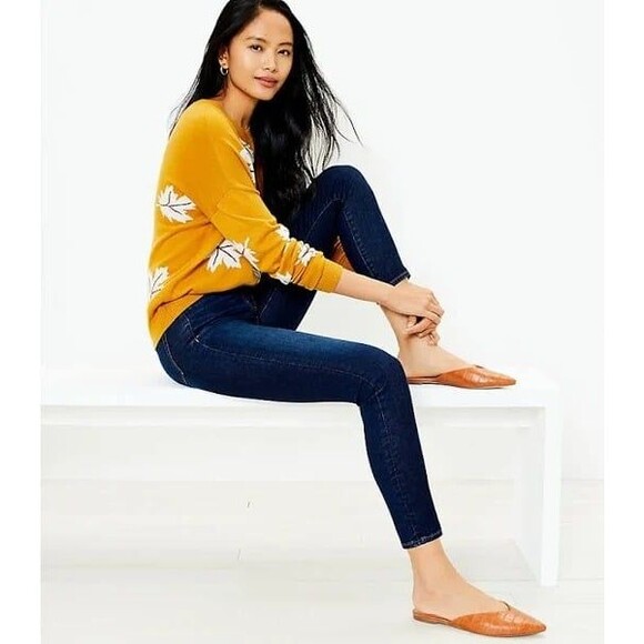 NWT Loft By Ann Taylor Curvy Skinny Jeans Classic Dark Indigo Wash Size 27/4 - Picture 11 of 11